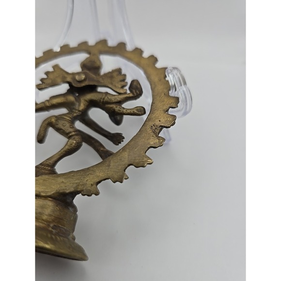 VINTAGE Shiny Dancing Shiva Nataraja Shiva‎ Hindu God Brass Statue 4" - Picture 13 of 16